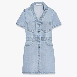 NWT Zara LIGHT BLUE Denim Mini Dress